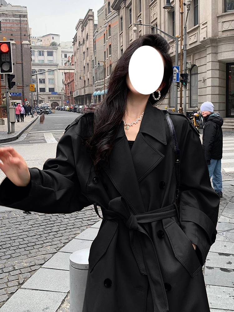 韩式风衣外套女中长款早秋季小个子高级感超好看宽松薄款休闲大衣