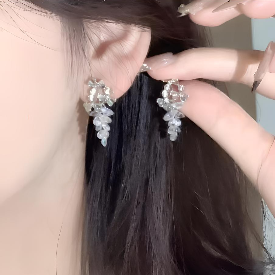 合金耳饰 耳环甜美风简约设计耳饰日韩气质植物花卉甜美