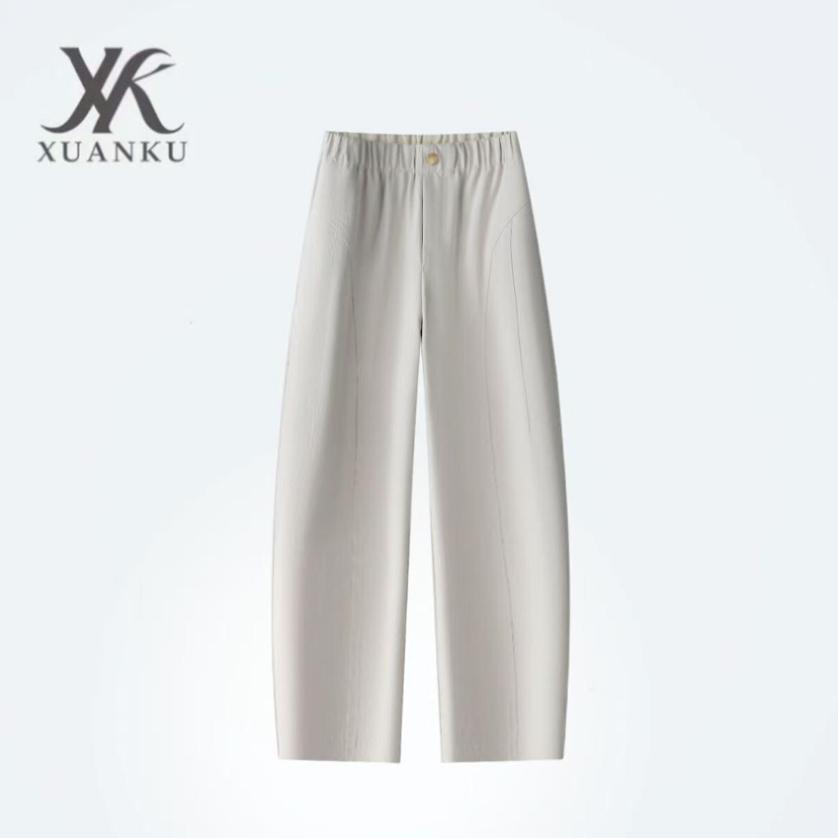 【XUANKU】25年秋季生态棉不皱不鼓包透气舒适侧口袋休闲时尚弯刀裤