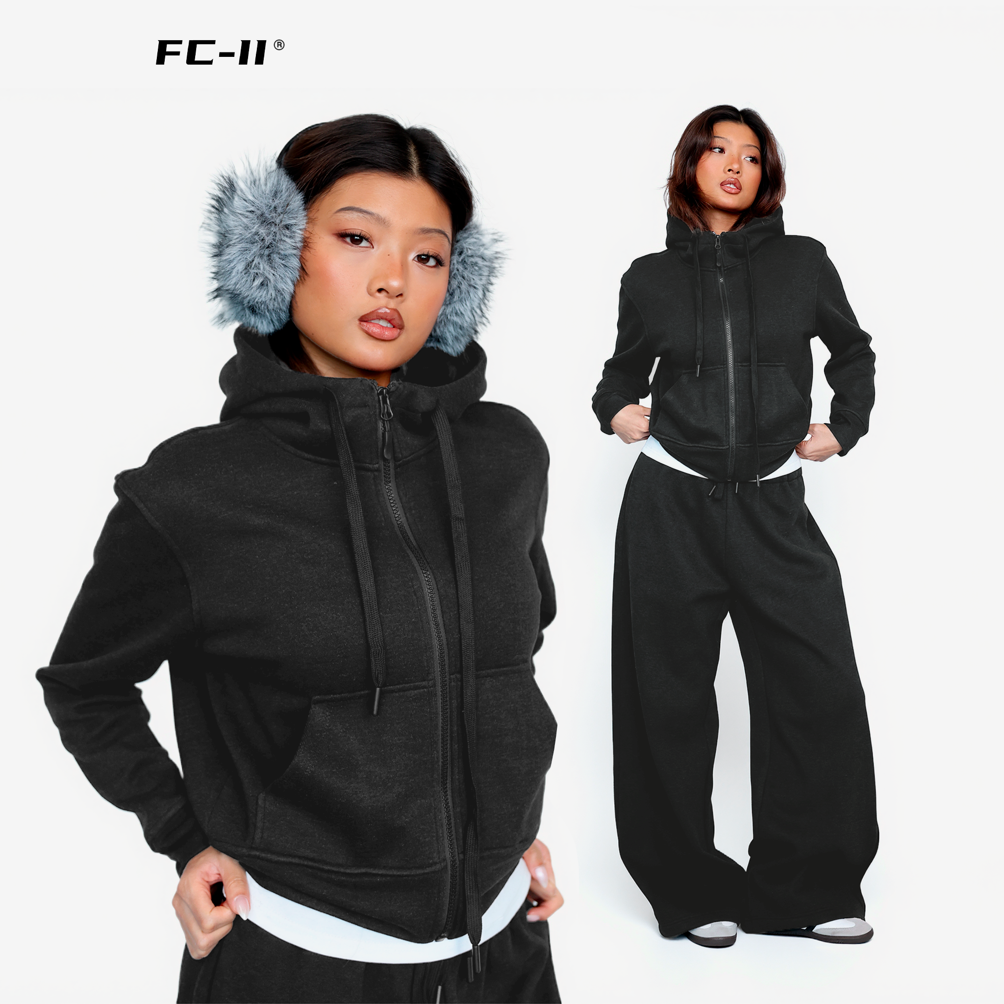 【Fcii】设计感加绒连帽外套 H5S4071