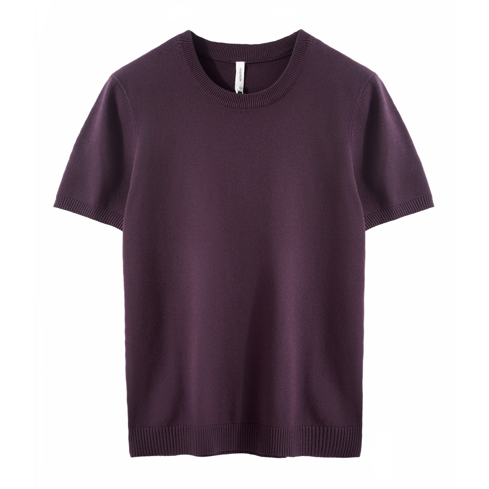 秋冬款男打底针织毛衣衫短袖休闲T恤圆领纯色简约通勤轻熟