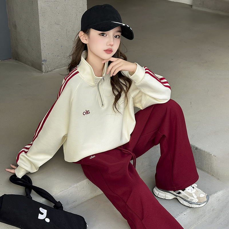 童装女童6-12岁潮流套装春秋季儿童衣服女孩2025新款爆款休闲卫衣
