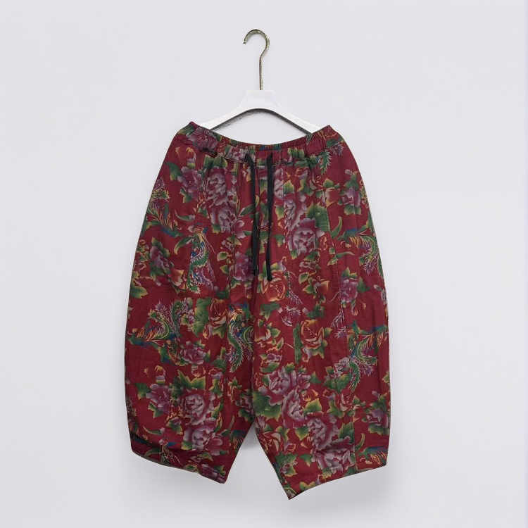 长裤东北大花凤穿牡丹松弛感女装小众炸街休闲旅游个性贵系流行款