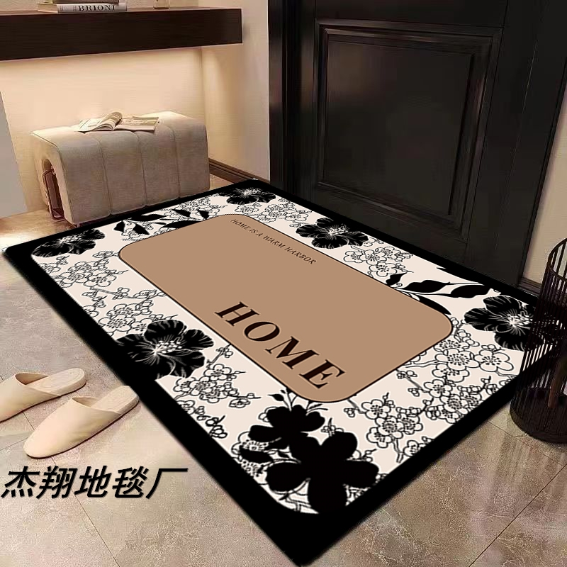 《奥罗拉时尚》硅藻泥底垫百搭家用奢华吸水耐用可裁剪大门口地毯