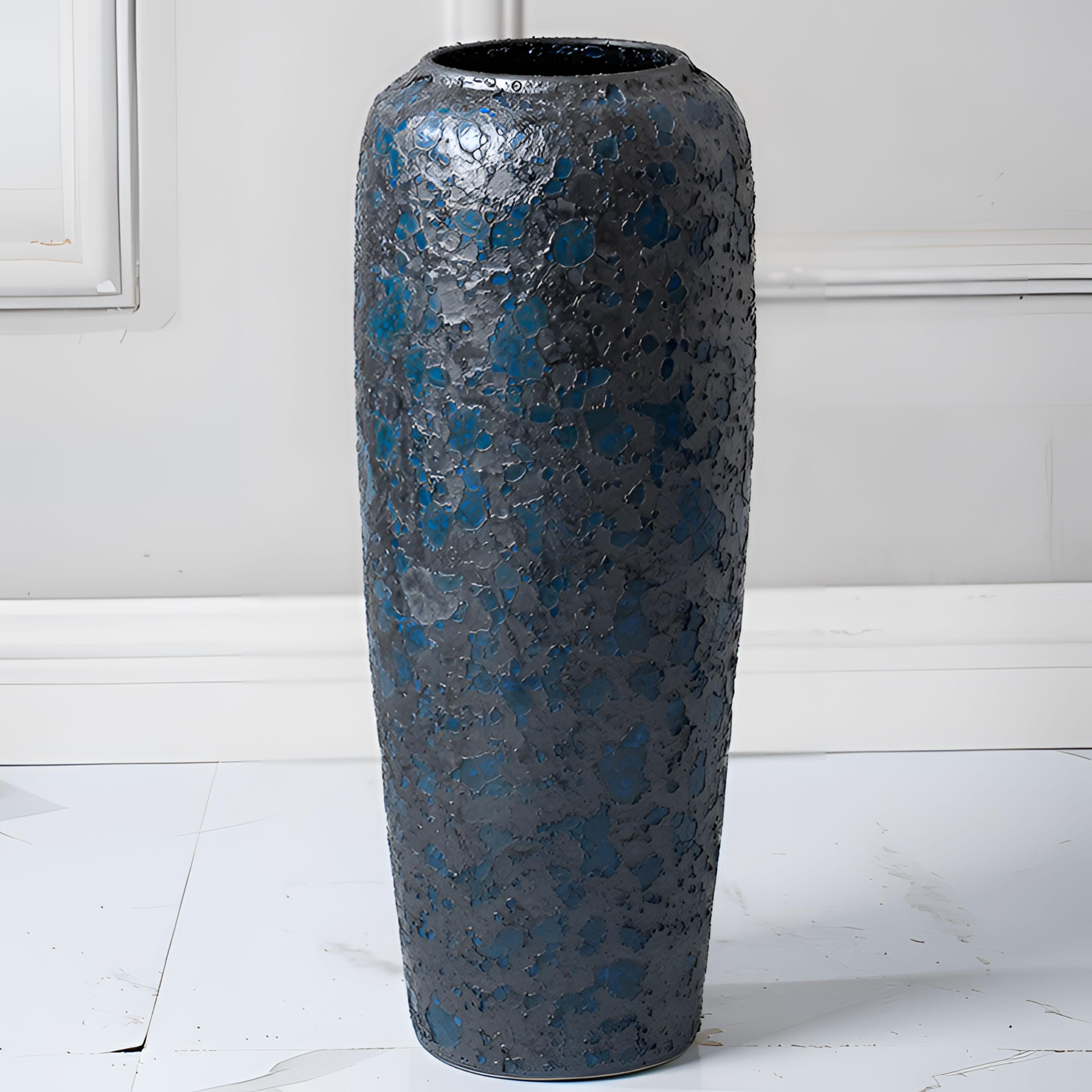 iosn客厅陶瓷复古落地大花瓶摆件中式日式插花水培器皿富贵竹轻奢