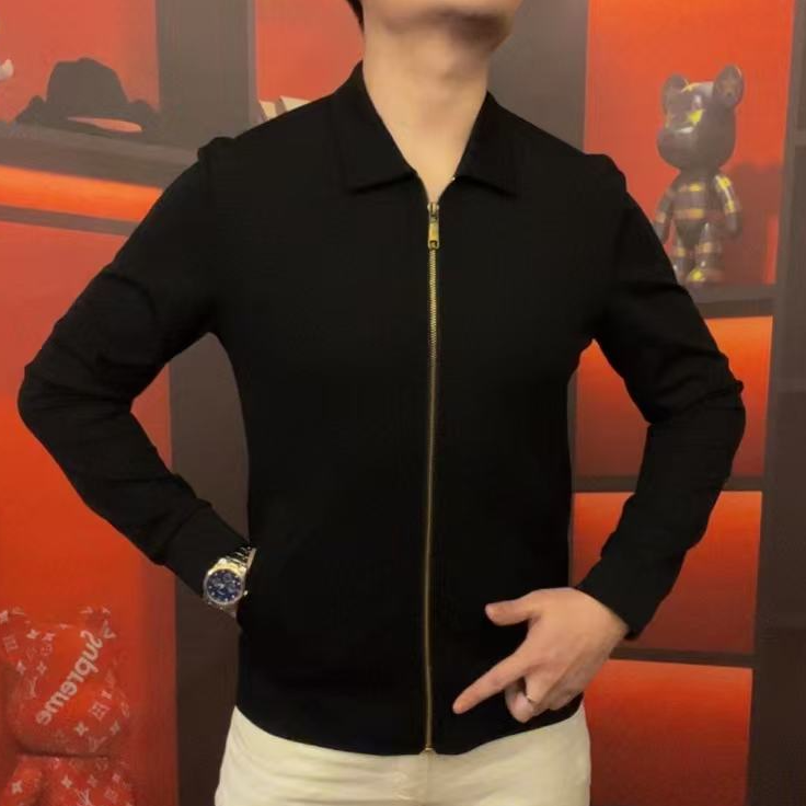 【顺丰包邮】长袖开衫口袋外套商务休闲百搭打底翻领拉链修身版3377