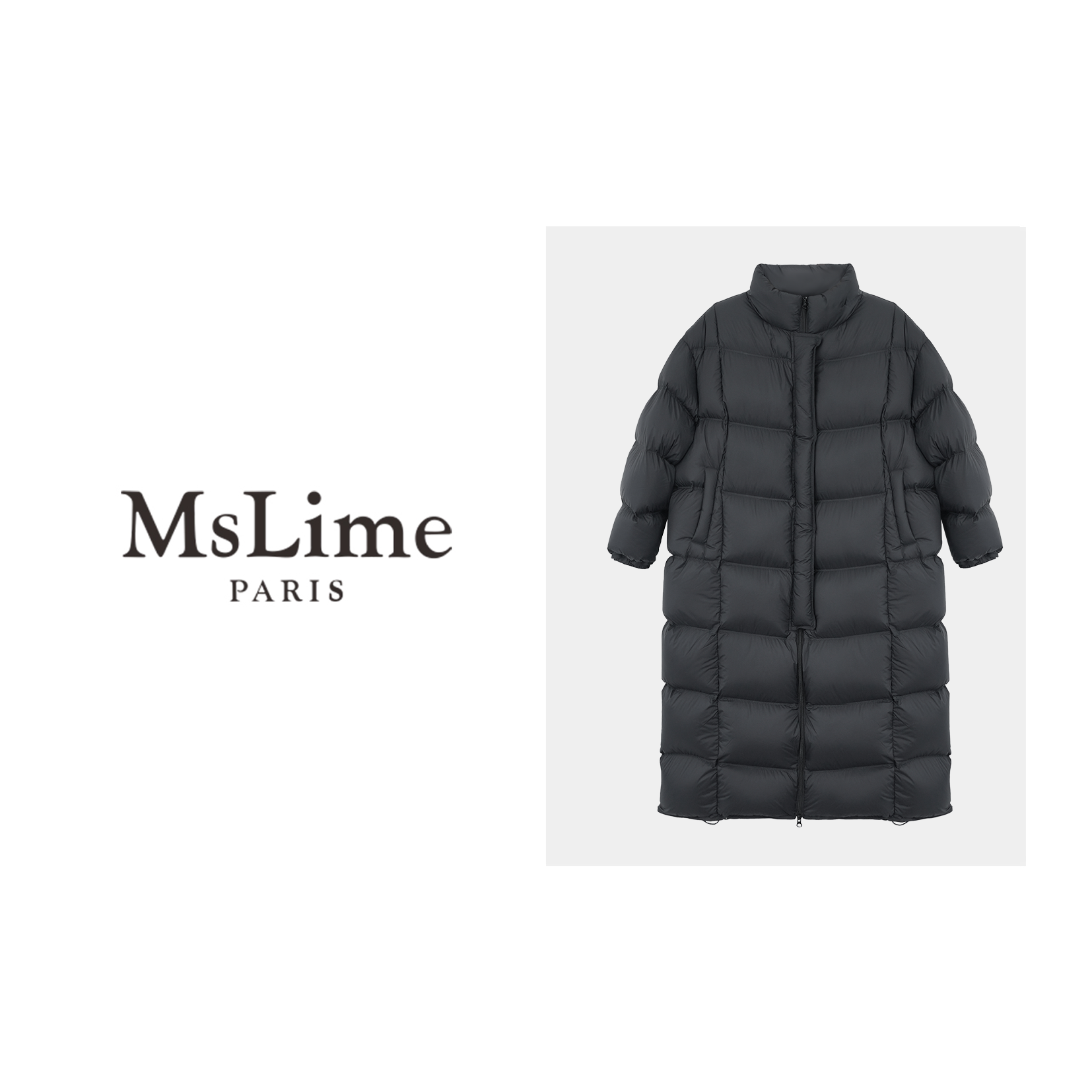 王嬛嬛MsLime【飞驰】简约廓形长款90%白鹅绒服 HD2C0876秋冬服装