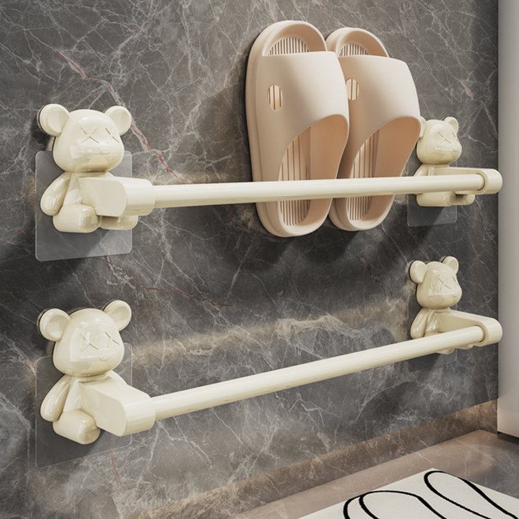 浴室拖鞋架免打孔壁挂式卫生间鞋子收纳神器门后沥水毛巾架挂钩