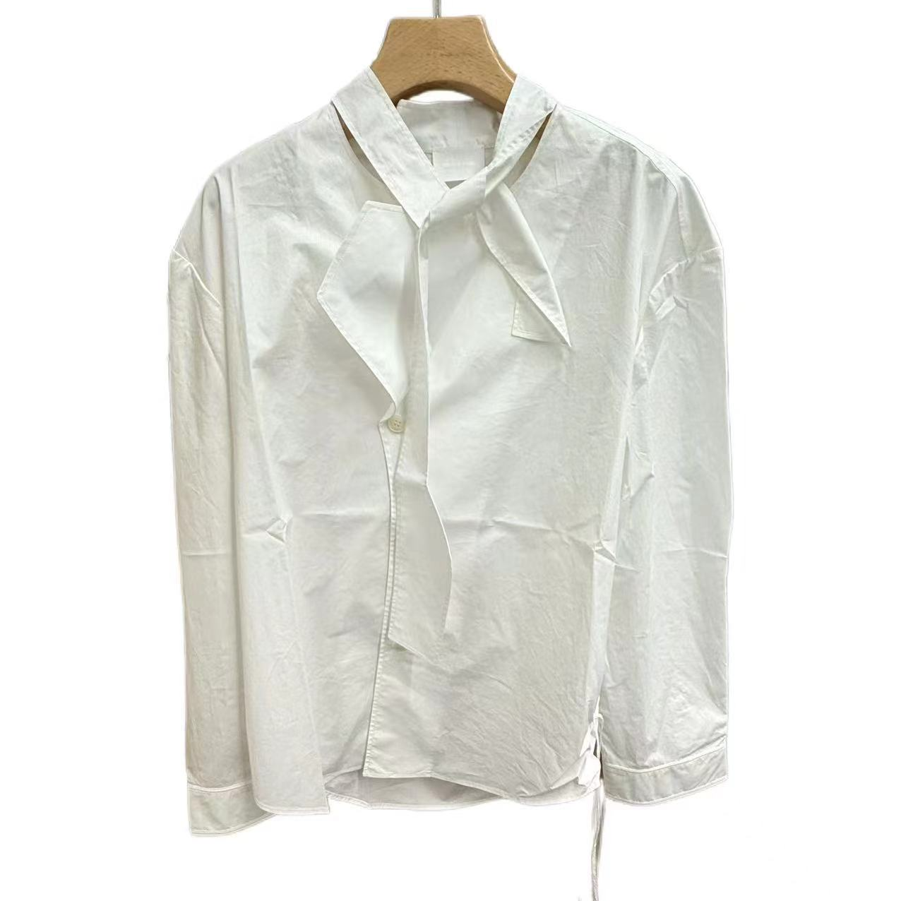 HAIZHENWANG  25秋季新品纯色洋气时尚气质长袖韩系风衬衫