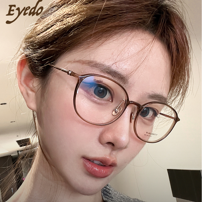 越越&Eyedo赵昭仪同款时尚高颜值圆框可配高度数超轻百搭圆形眼镜