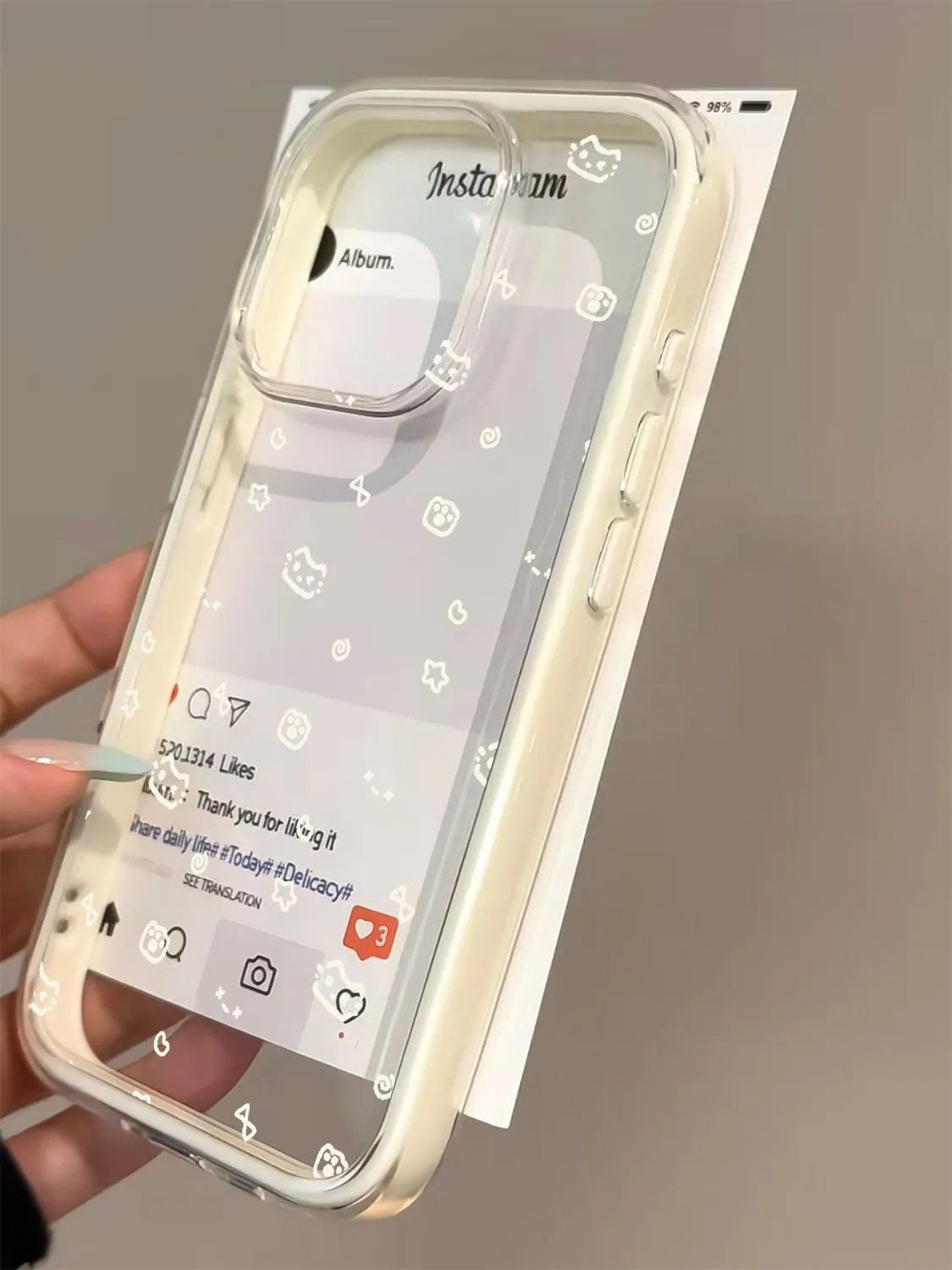 线条小猫标记适用苹果17/16plus二合一手机壳14/13promax防摔大孔