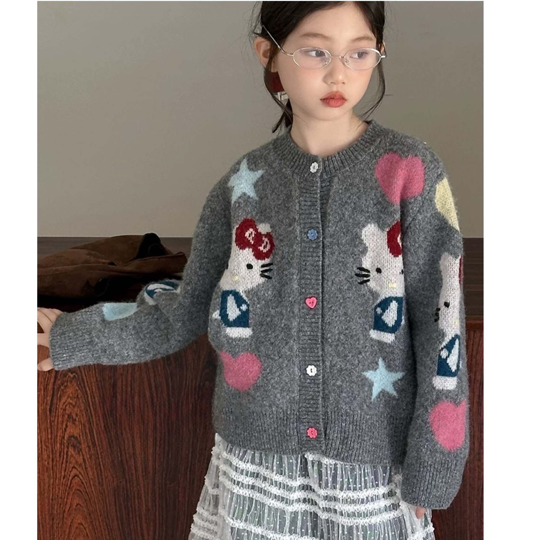 女童毛衣开衫2025春秋新款儿童休闲洋气外套秋季韩系范针织衫开衫