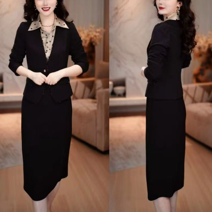 佐曼女装西服外套+连衣裙2025早秋优雅 气质女士轻奢套装裙M-5XL