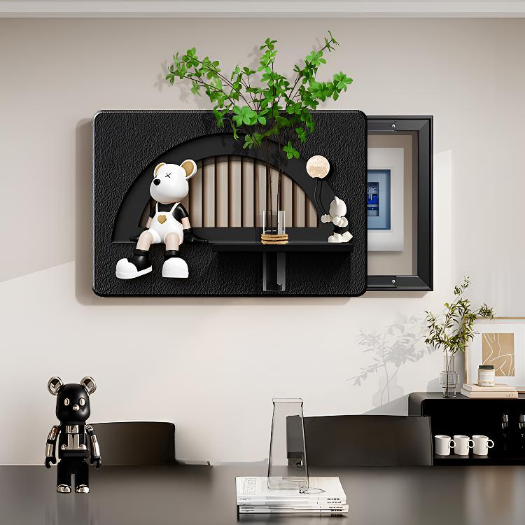 遮丑遮挡餐厅电表箱装饰画暴力熊客厅配电箱挂画水培绿植墙壁饰画