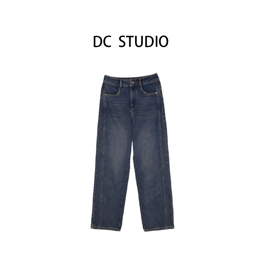 Syan【美式学院】2025秋冬款休闲百搭复古潮流时尚牛仔裤