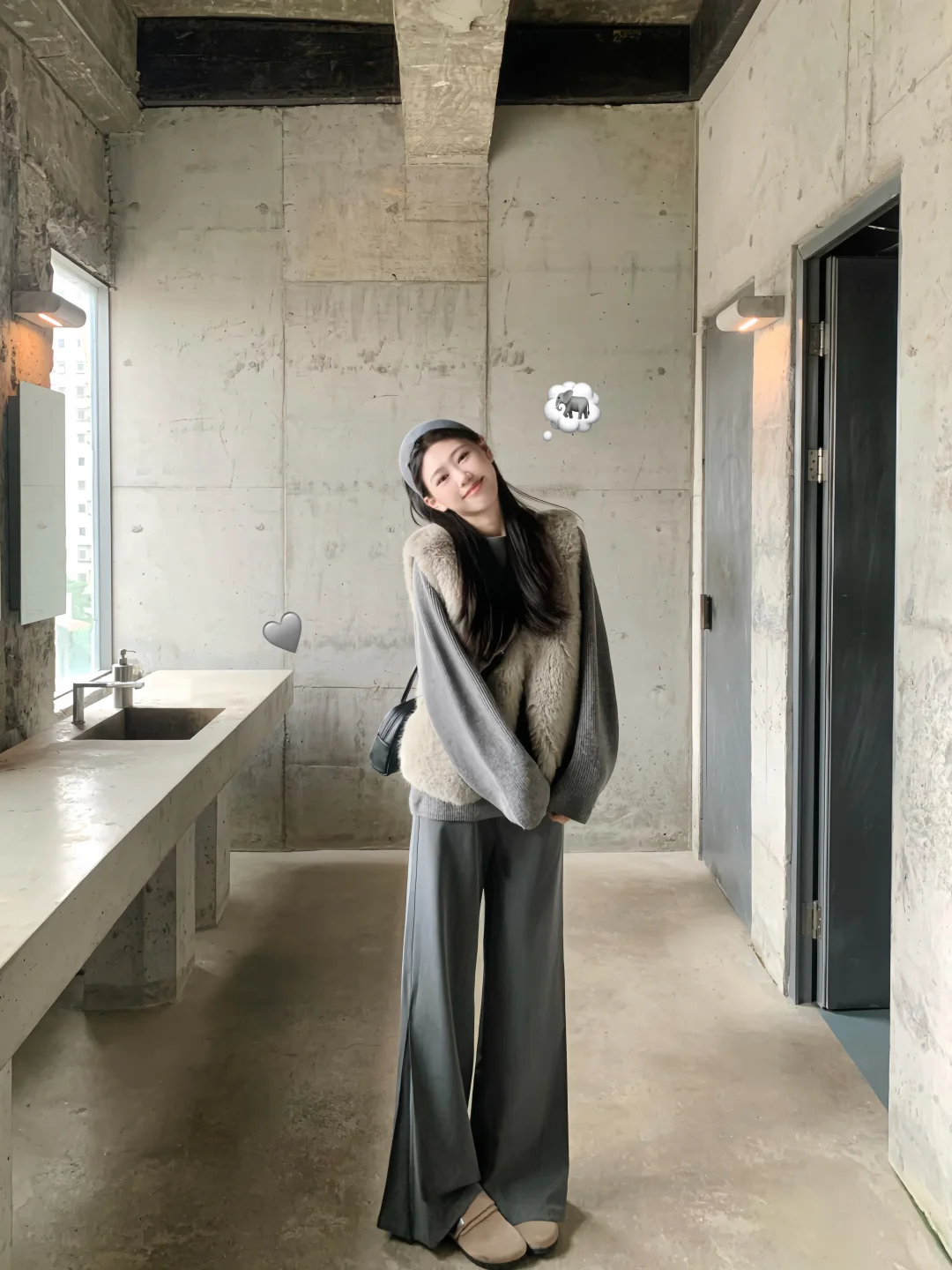 2025秋冬季搭配一整套女针织上衣毛毛马甲休闲裤慵懒风三件套装女