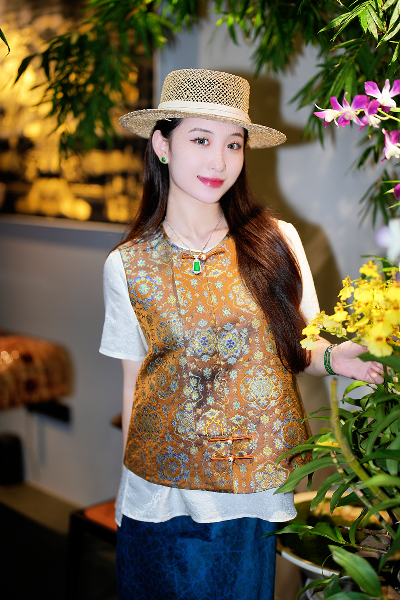 蓝大【浮光​​】新中式桑蚕丝马甲5138