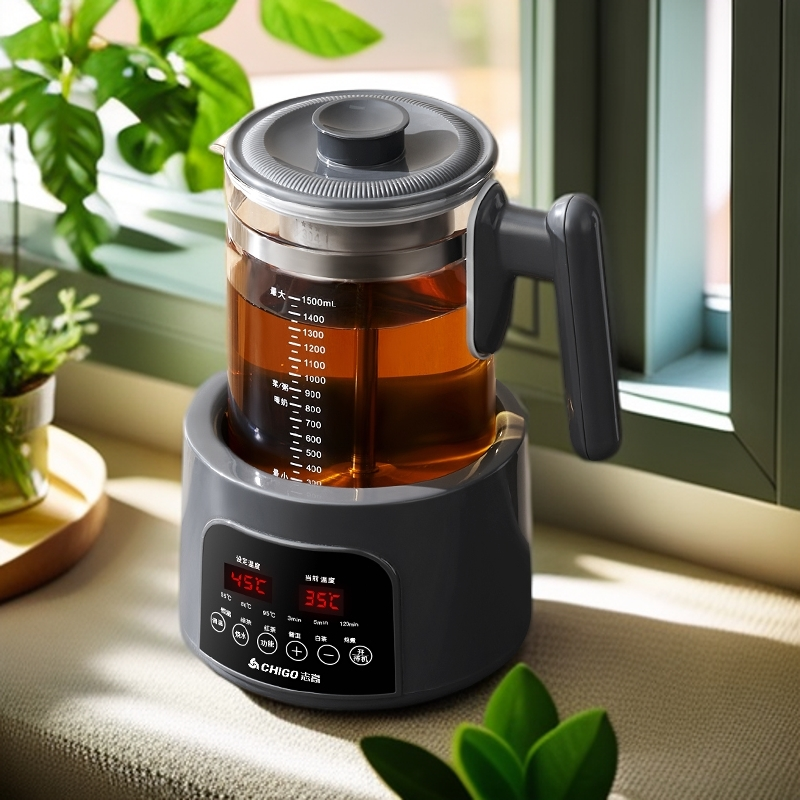 志高煮茶器1.5L大容量蒸汽喷淋家用办公室保温恒温花茶养生烧水壶