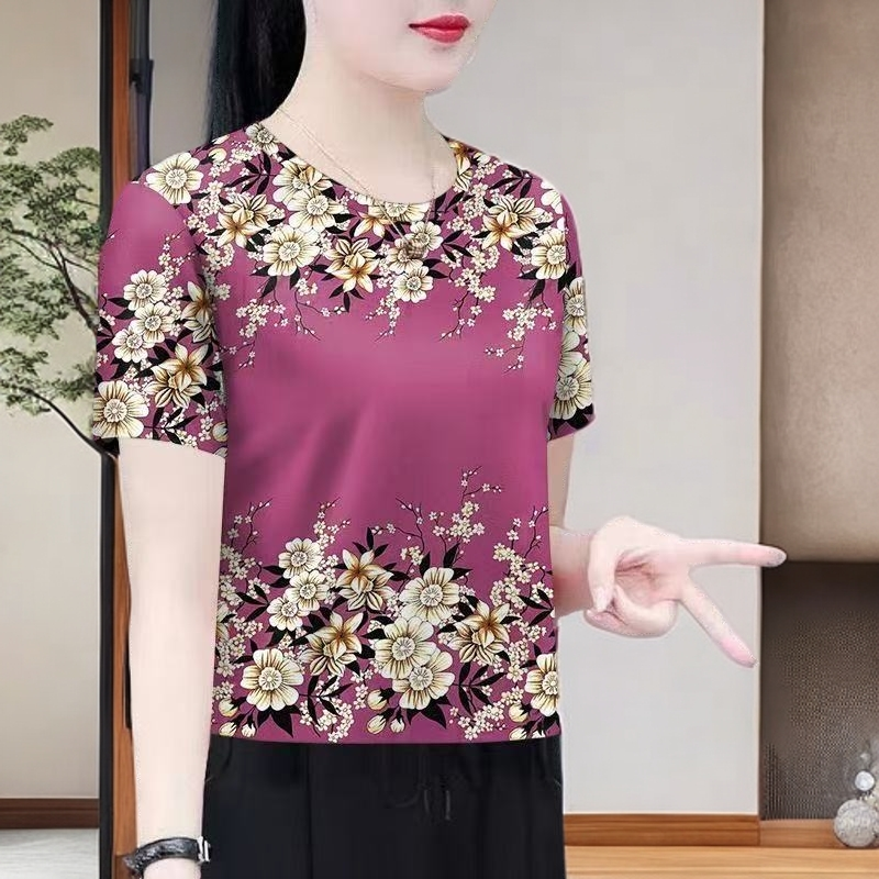 清仓捡漏~高档印花剪标女装2025新款夏季减龄短袖遮肚T恤女上衣潮