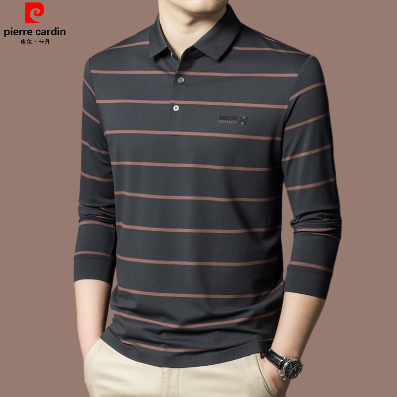 皮尔卡丹【国际大牌】高档男士POLO衫正品春秋季长袖男装抗皱免烫潮