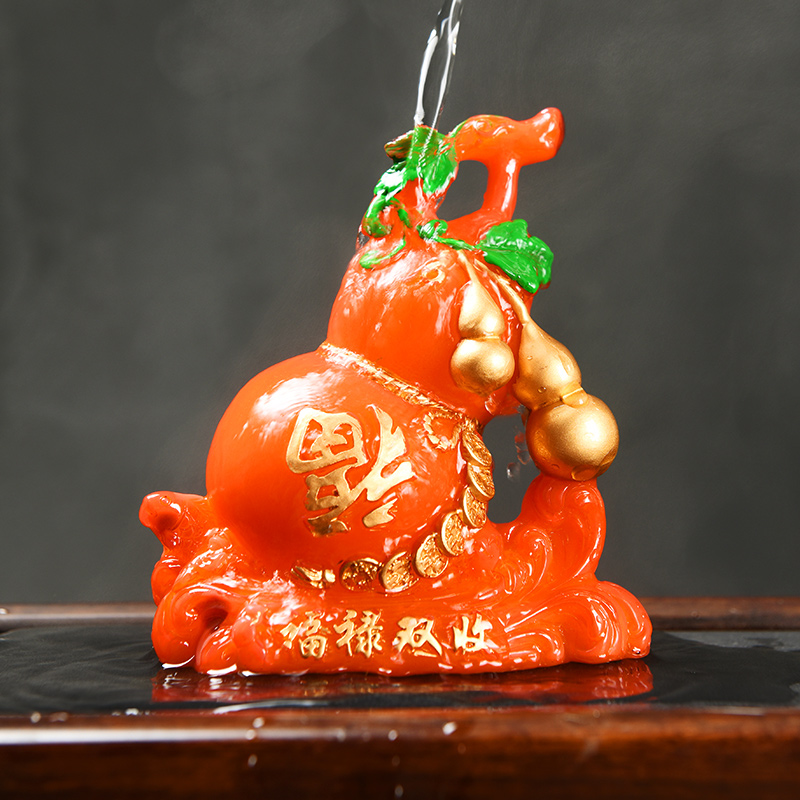 变色福禄双收茶宠摆件精品可养创意茶道葫芦茶桌茶玩配件装饰摆设