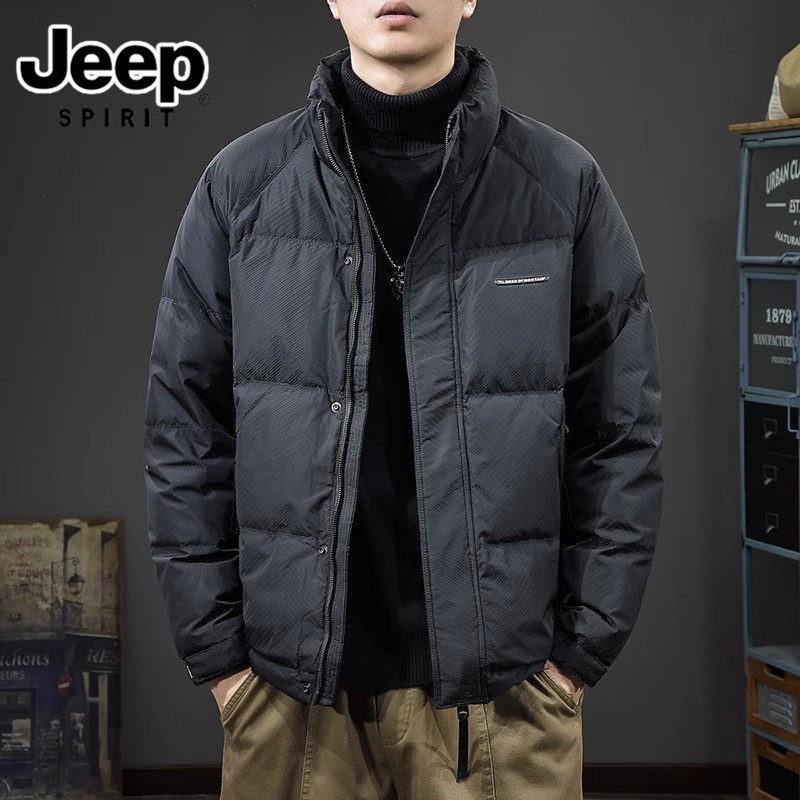 JEEPSPIRIT冬季时尚格纹短款30-40岁男士羽绒服最新款高级感男装