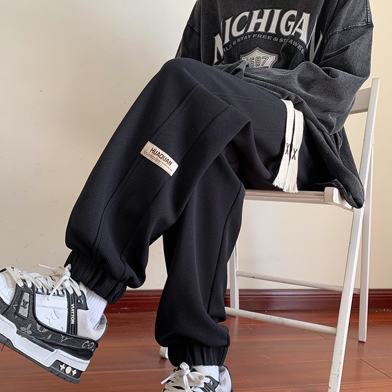 束脚裤子男春秋款潮牌潮流百搭2025新款美式宽松秋冬加绒休闲卫裤