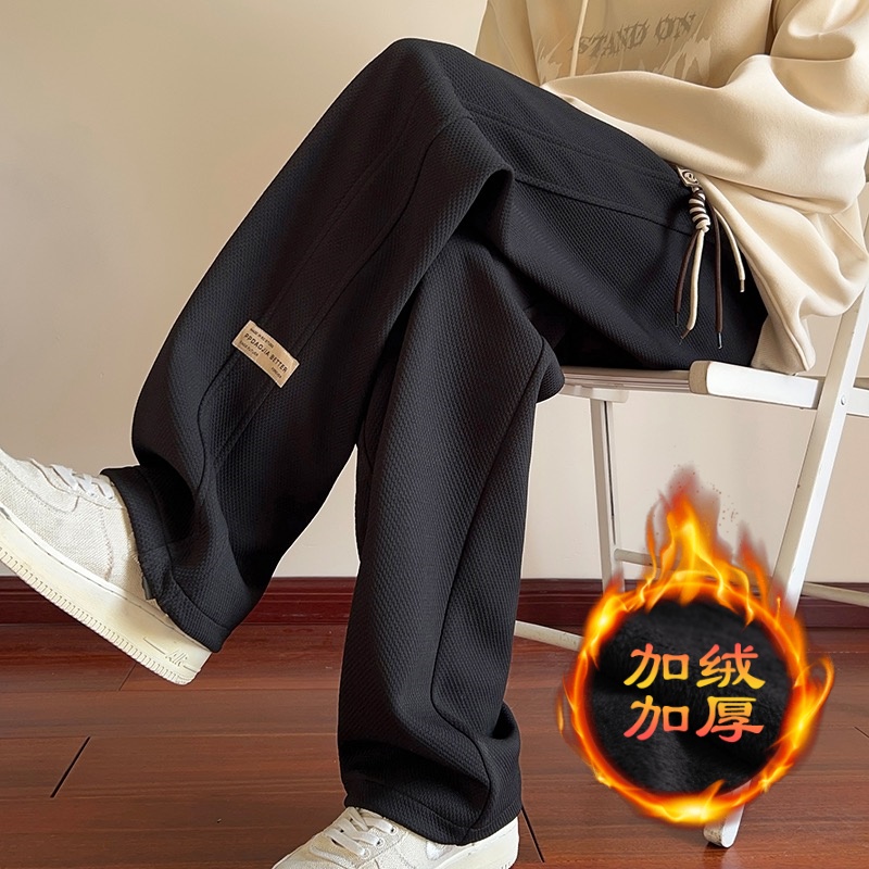 男春秋季新款休闲长裤cleanfit华夫格卫裤痞帅宽松大码青年运动裤