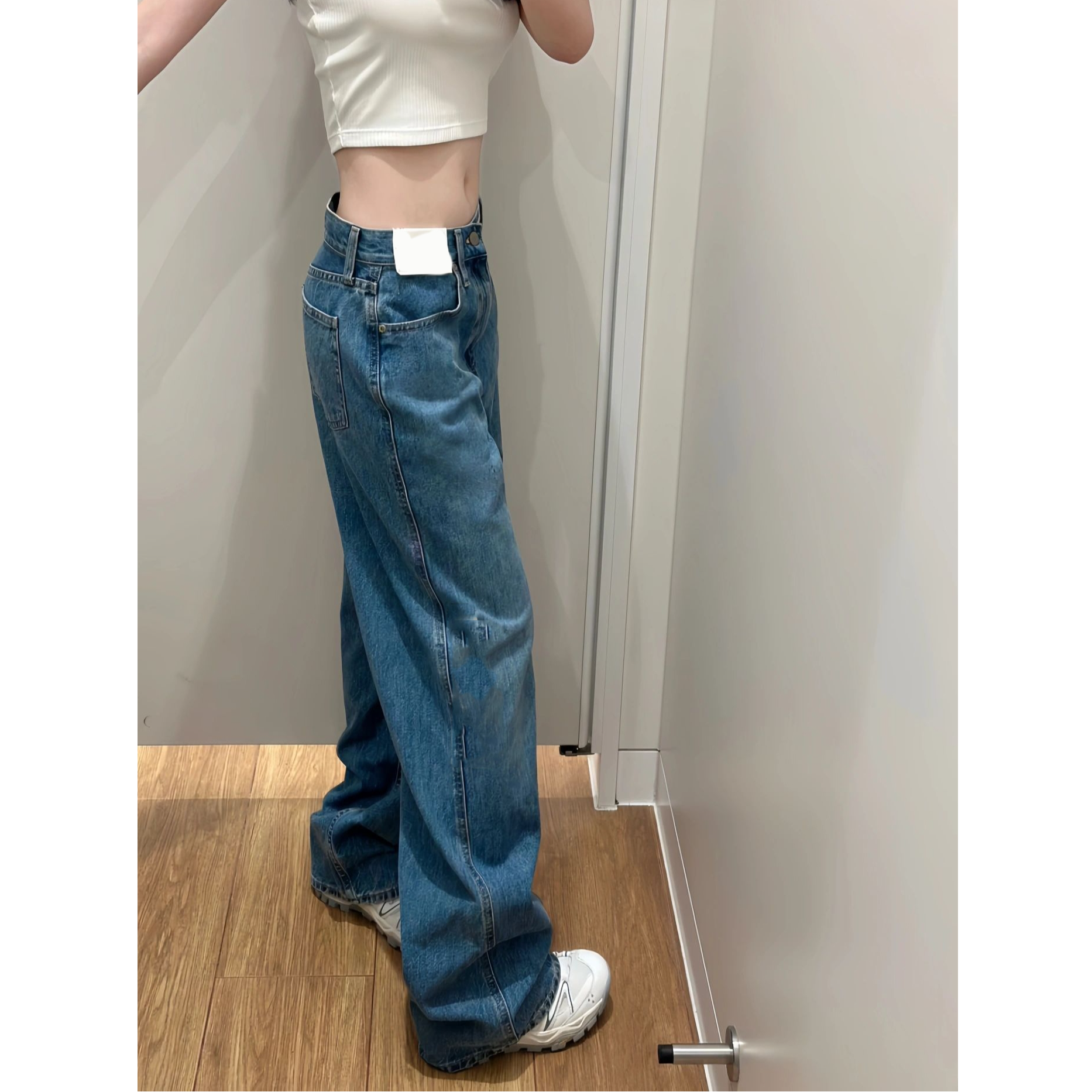 宽松垂感阔腿直筒裤子潮2025年春季新款美式复古辣妹拖地牛仔裤女