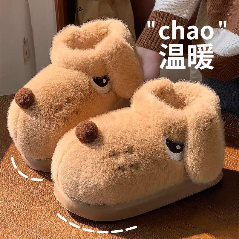 包跟棉拖鞋女可爱2025新款秋冬季棉鞋室内家居情侣毛毛拖鞋女外穿