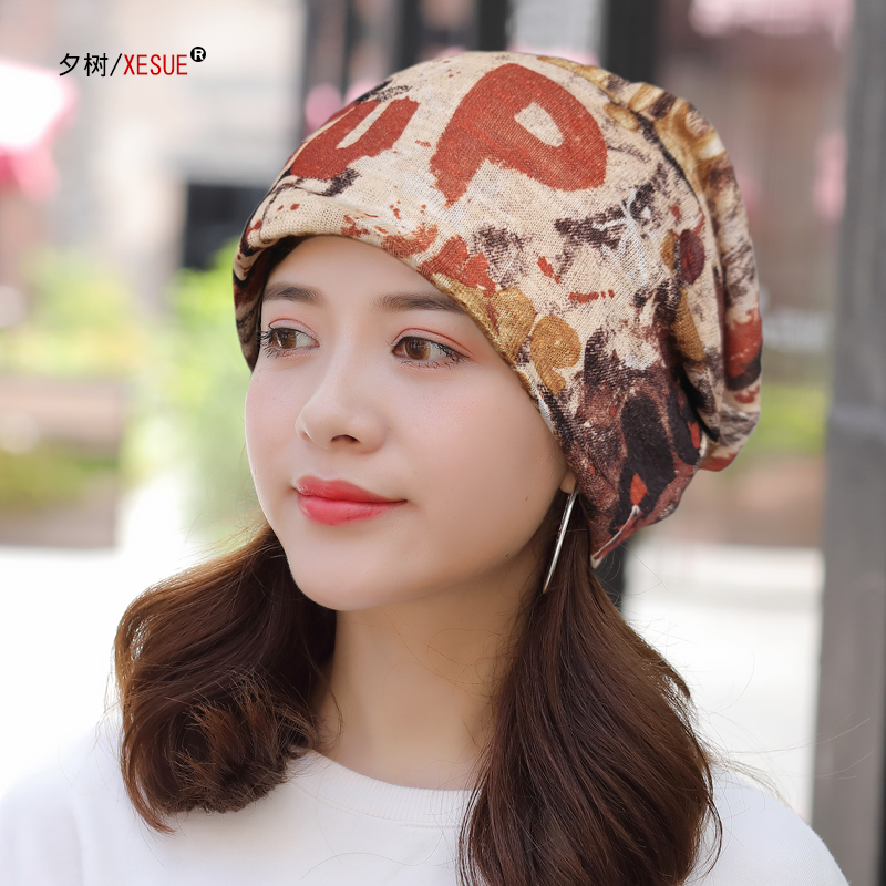 xesue/夕树帽子女夏光头透气帽女薄纱巾睡帽室内瑜伽头巾帽月子帽