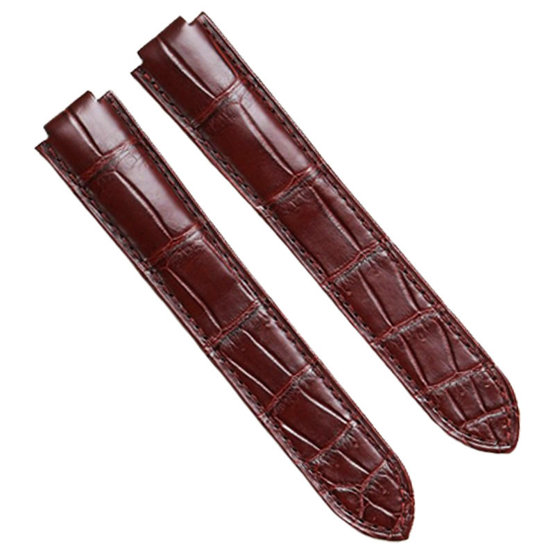 琅琨鳄鱼皮表带适用于卡地亚篮气球双尾款防水防汗高档精品折叠扣