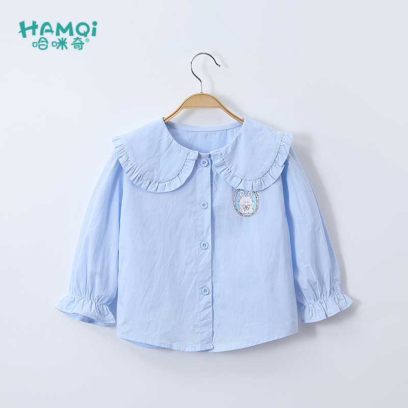 儿童衬衫童装女童秋装宝宝衣服春秋款长袖T恤2025新款学院风上衣