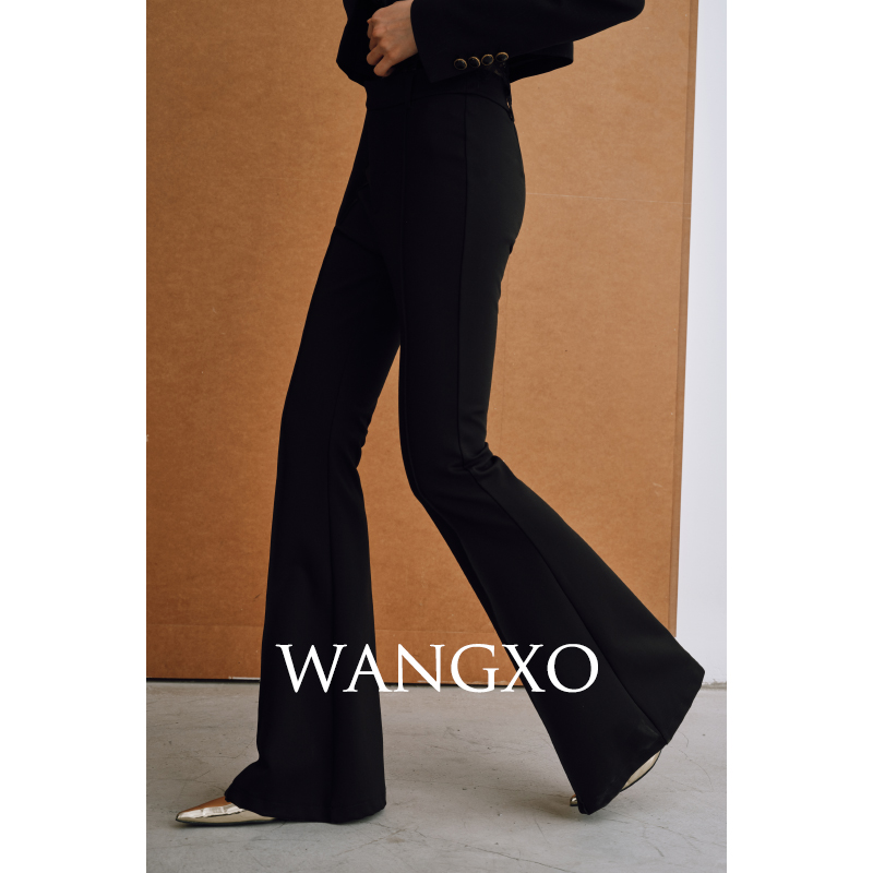 WANGXO修身显瘦铅笔裤喇叭马蹄长裤 2311188Y