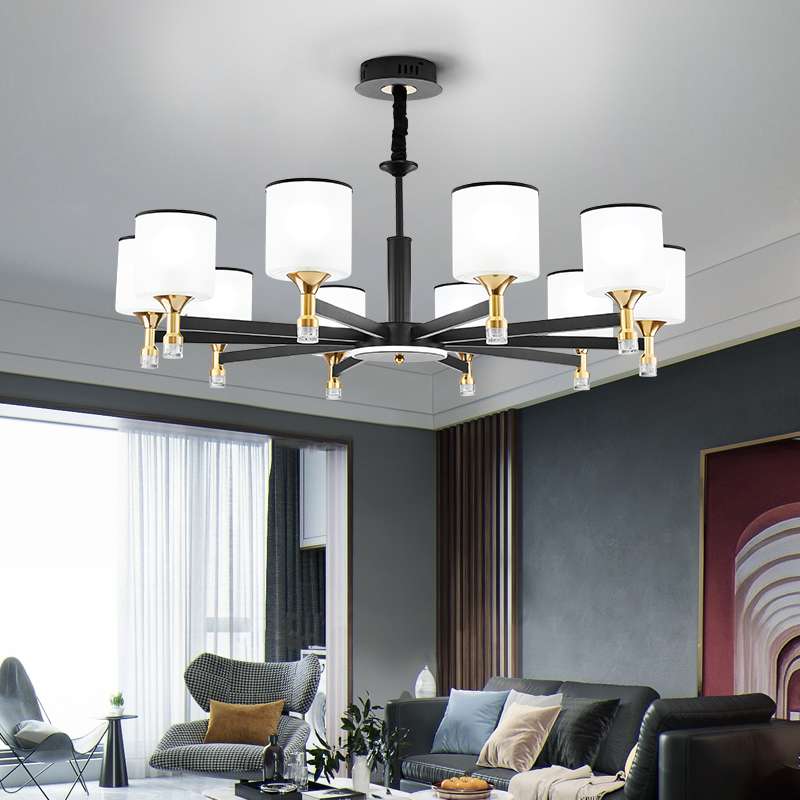 客厅大灯2025年新款现代简约大气高档网红家用灯泡大厅吊灯北欧