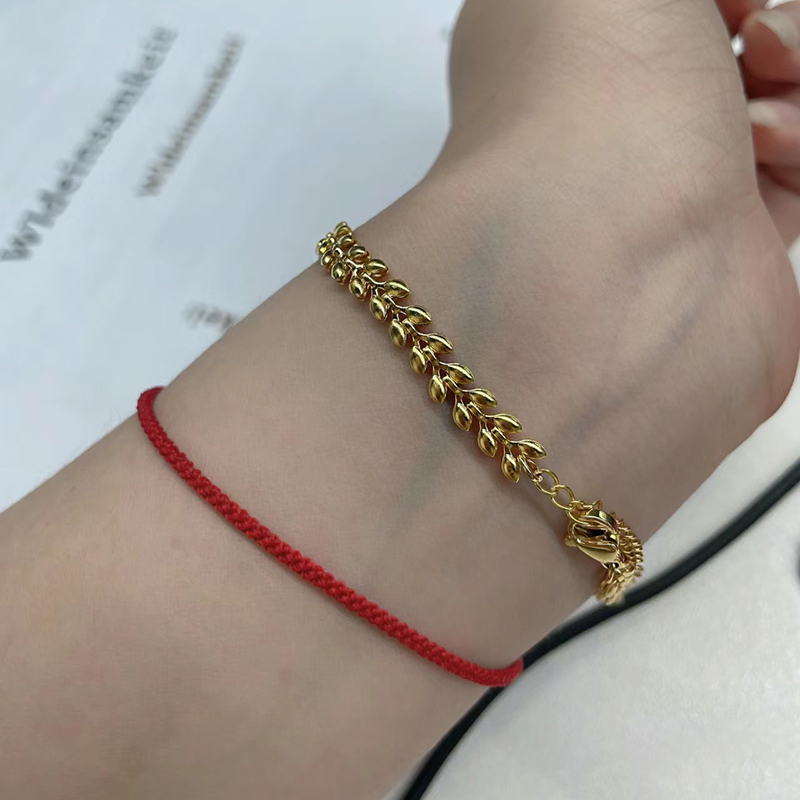 钛钢手链 麦穗手链女小众精致ins高级感简约气质夏天手饰不掉色