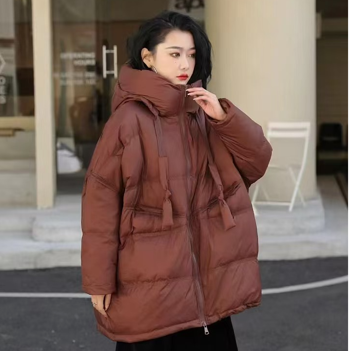 冬季新款时尚宽松慵懒风中长款鸭绒羽绒服2370