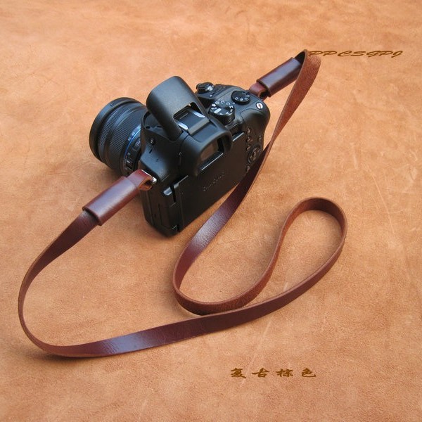 包邮手工制作头层牛皮照相机背带相机挂带免费压字母适合扁口相机