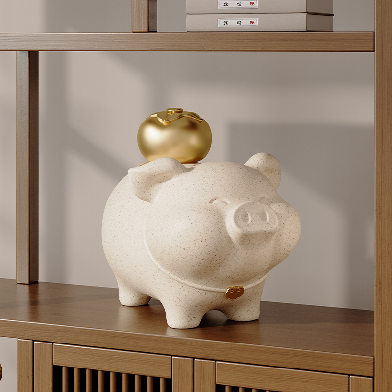 马上有钱客厅高端创意装饰品陶瓷乔迁新居摆件装饰马年新年装饰