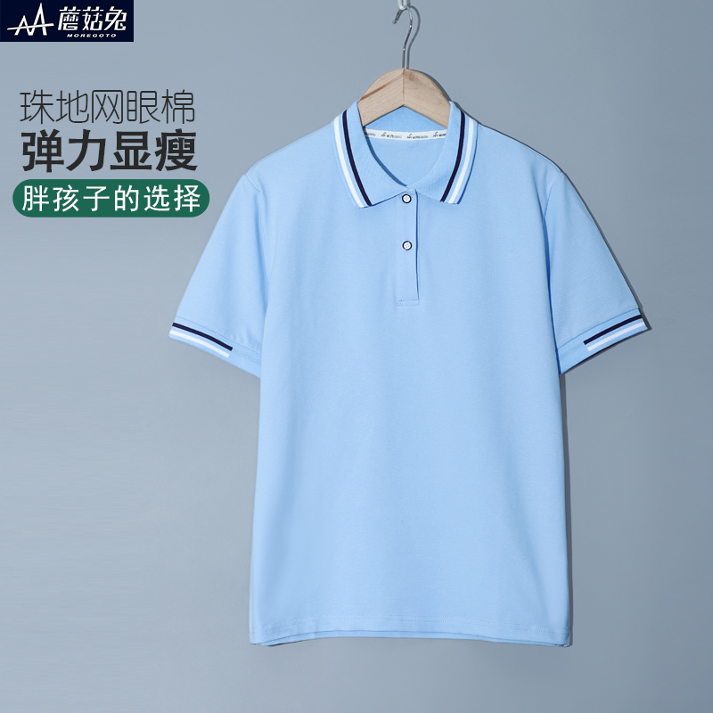 儿童短袖T恤男童夏季POLO衫新款中大童休闲翻领T恤衫加肥宽松显瘦