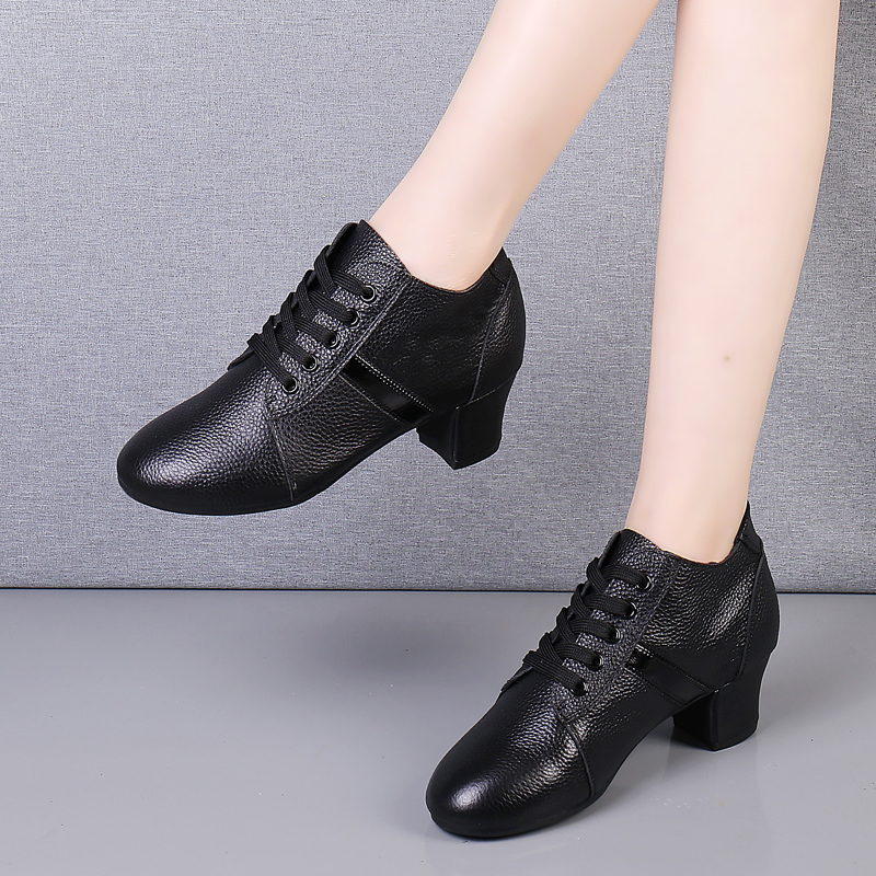 S-777头层牛皮 广场舞 水兵舞 吉特巴舞鞋 四季透气 软底黑色春夏