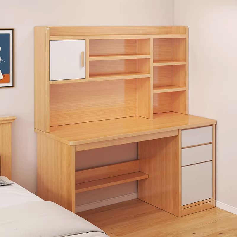 新疆包邮书桌学生家用书架书柜一体电脑桌初中生学习写字桌卧室写