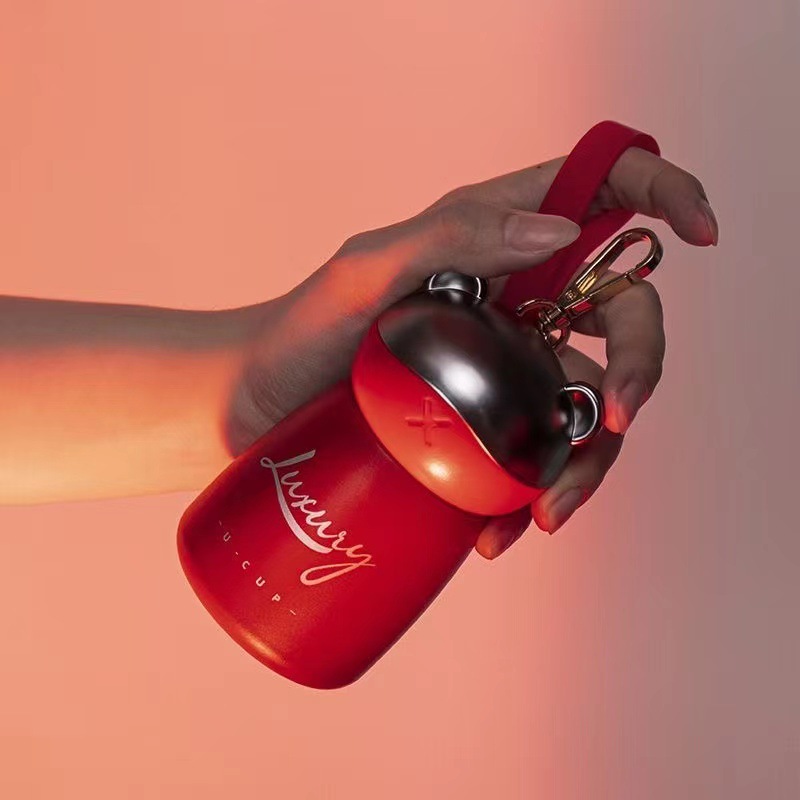 艾可思可爱小巧家用保温杯挂饰熊真空防漏配饰挂件创意便携杯子