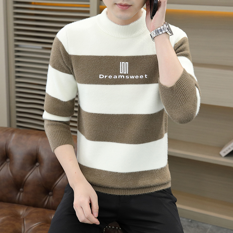 高档毛衣男士不起球新款冬季帅气保暖防寒打底针织衫品质男装9962