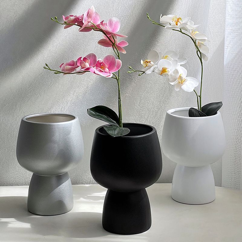 ins风蝴蝶兰专用花盆陶瓷客厅摆放花瓶家用蝴蝶兰花盆带底托盘