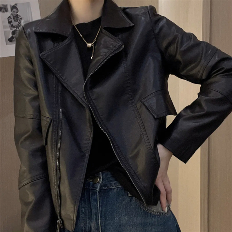 皮衣外套女秋冬新款皮夹克显瘦加厚机车服韩版休短款闲时尚上衣潮