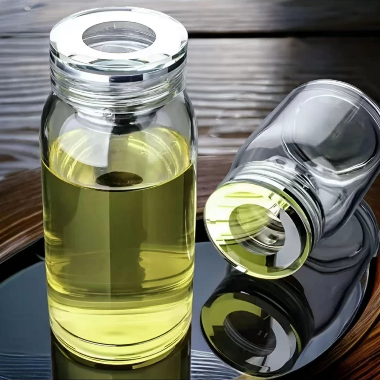 玻璃杯男款加厚茶杯透明单层高硼硅玻璃水杯大容量大肚杯简约便携