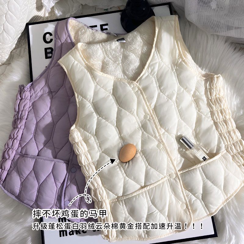 2025新款冬季保暖短款棉马甲加绒加厚防寒修身妈妈内穿马夹内胆