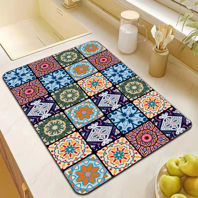 复古厨房台面沥水垫子杯垫碗盘吸水垫隔热垫防油家用防水防烫美式