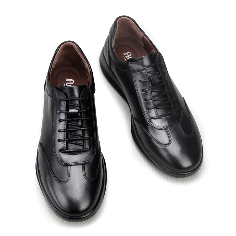 真皮休闲皮鞋男款新款春季系带纯牛皮软底头层牛皮通勤商务男鞋